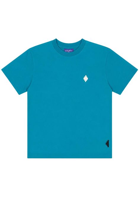 T-shirt bambino verde acqua in cotone MARCELO BURLON | JBTH054VERDE ACQUA